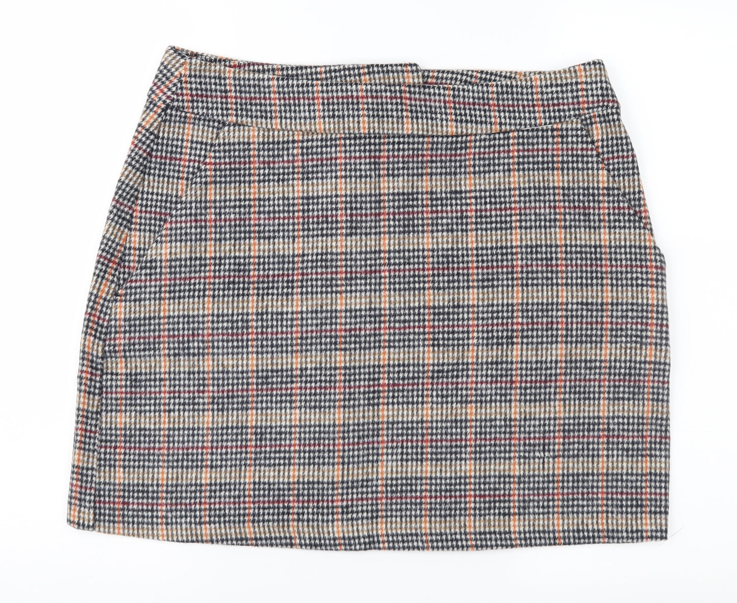 Peacocks Womens Brown Plaid  Straight & Pencil Skirt Size 14