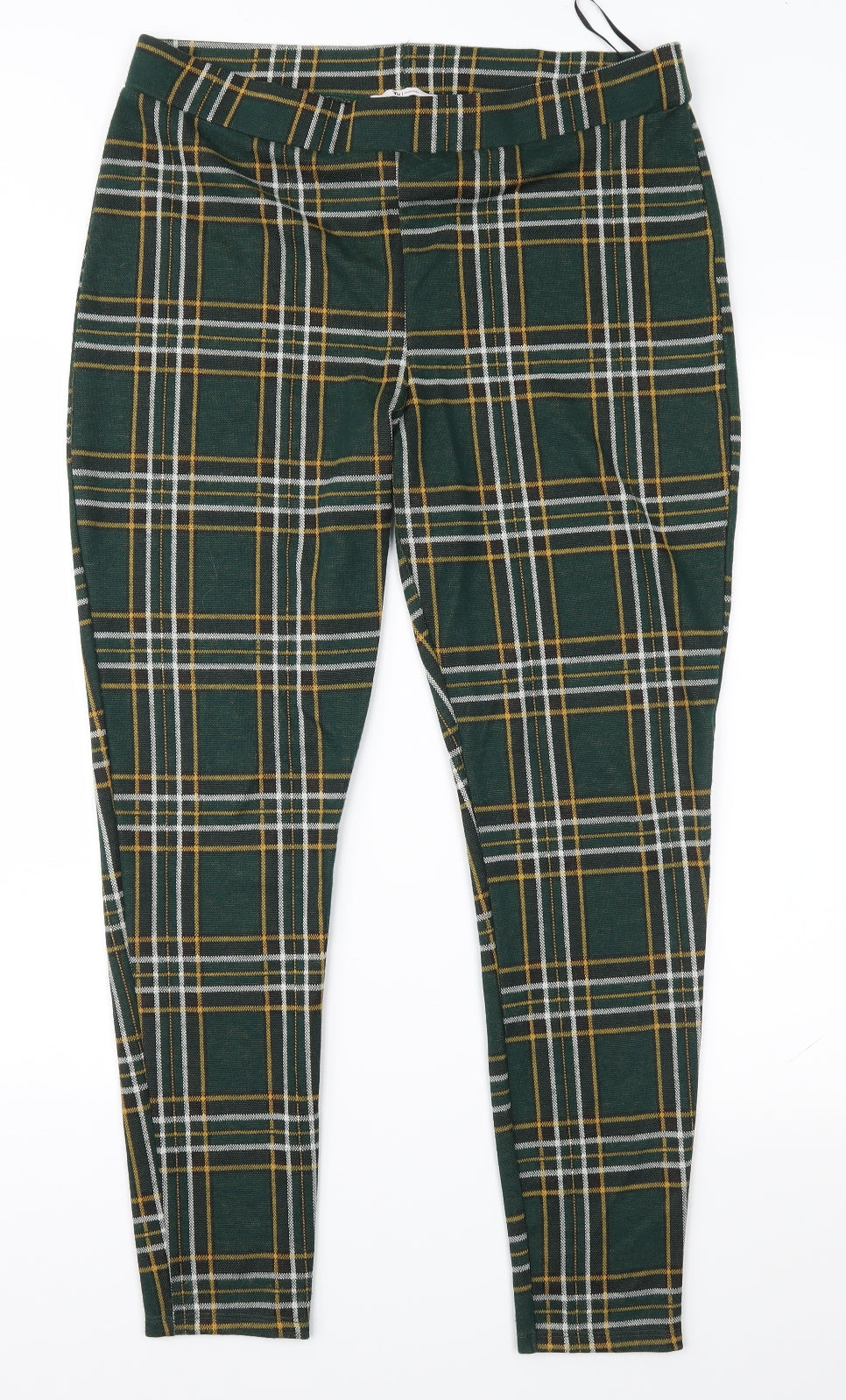 TU Womens Green Plaid  Trousers  Size 16 L27 in
