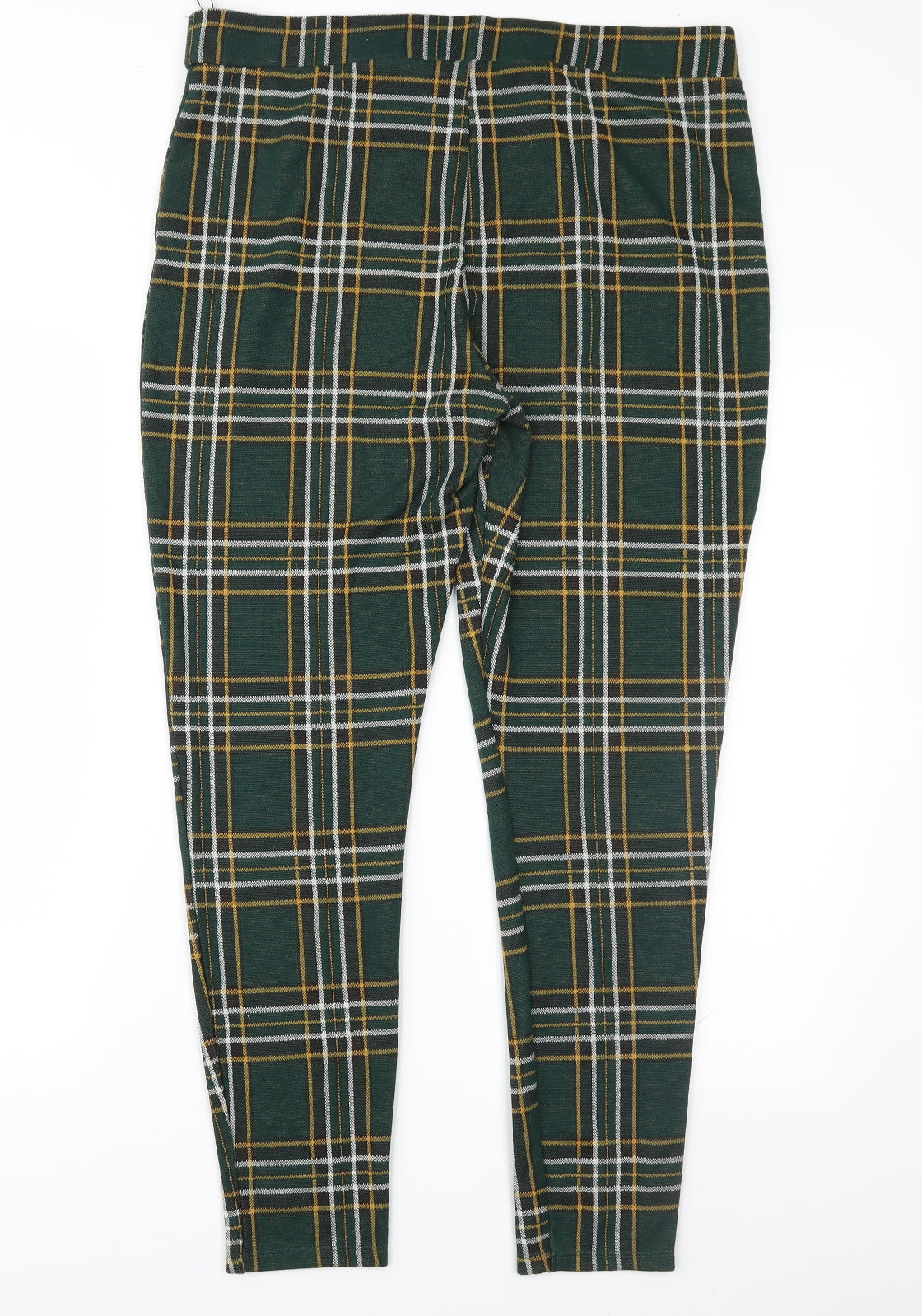 TU Womens Green Plaid  Trousers  Size 16 L27 in