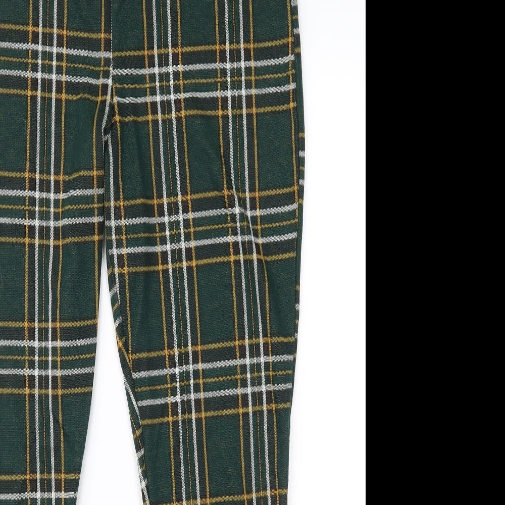 TU Womens Green Plaid  Trousers  Size 16 L27 in