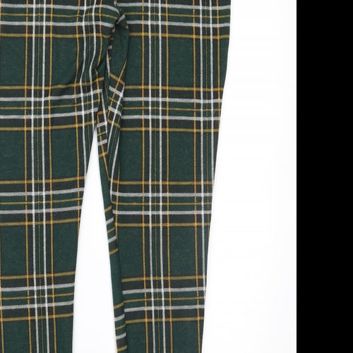 TU Womens Green Plaid  Trousers  Size 16 L27 in