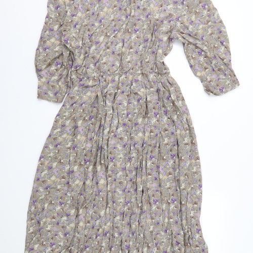 Pro Feel Womens Brown Floral  Fit & Flare  Size 16
