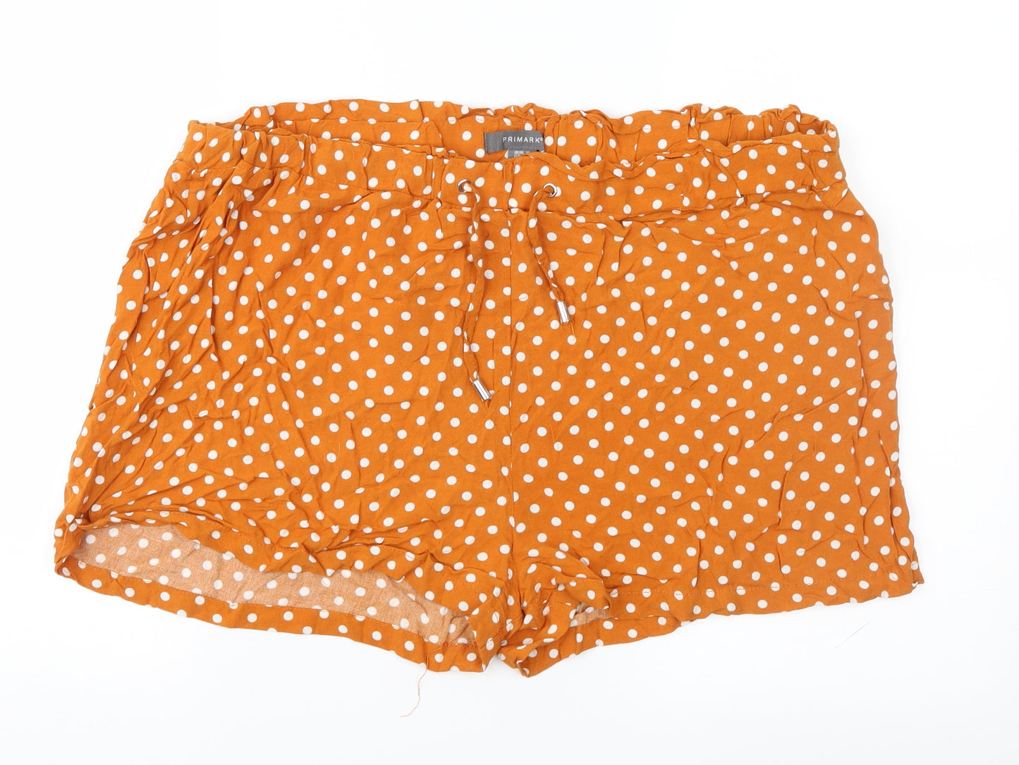Primark Womens Orange Polka Dot  Hot Pants Shorts Size 20