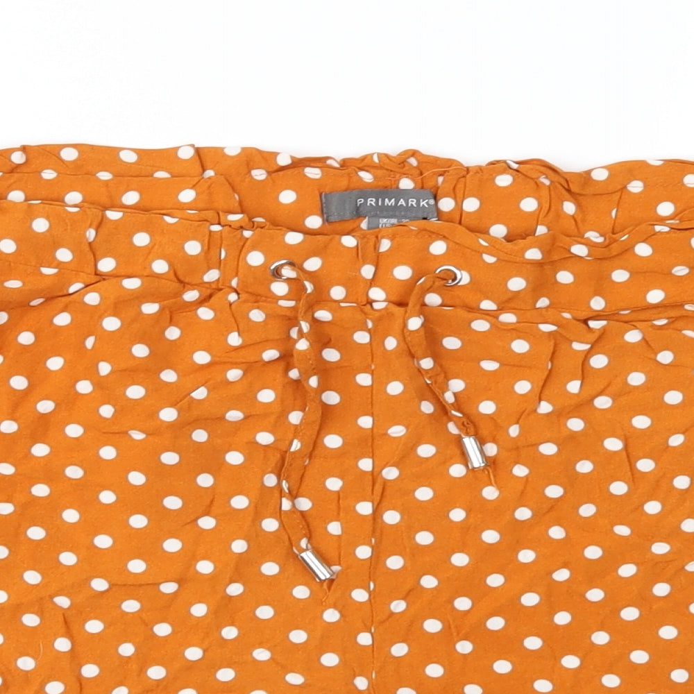 Primark Womens Orange Polka Dot  Hot Pants Shorts Size 20
