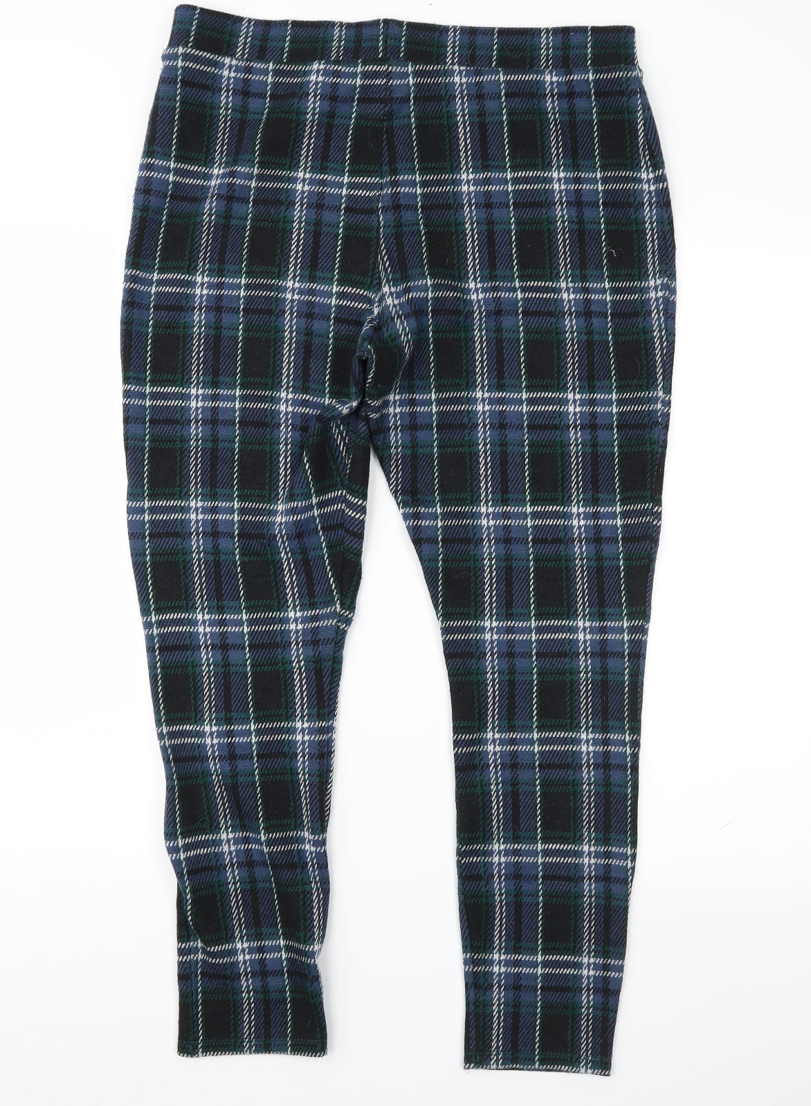 TU Womens Blue Plaid  Trousers  Size 16 L27 in