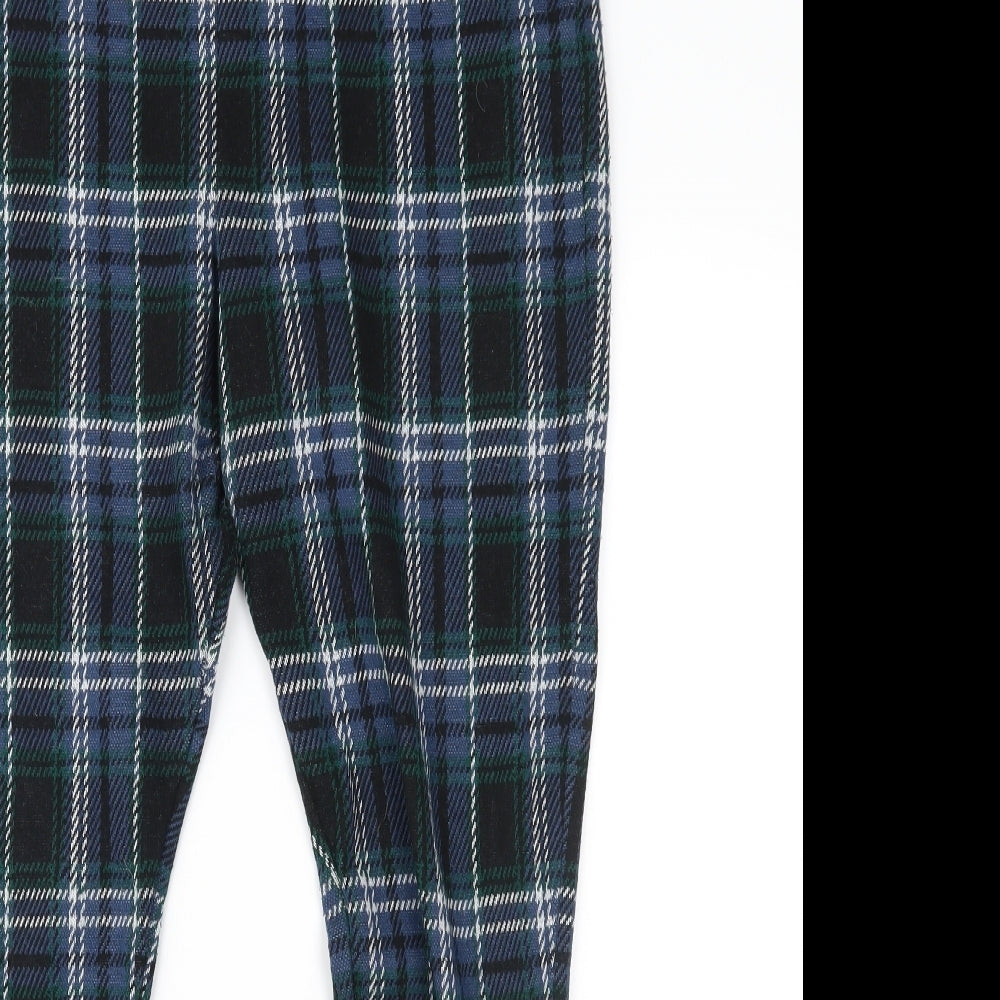 TU Womens Blue Plaid  Trousers  Size 16 L27 in