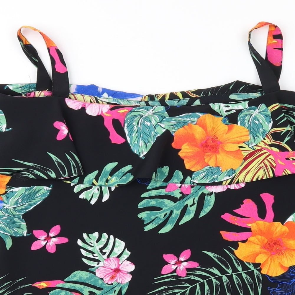 George Womens Black Floral  Basic Blouse Size 12