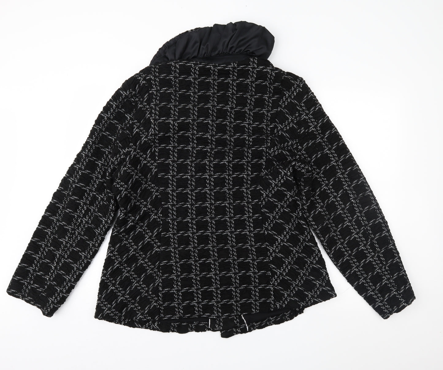 Per Una Womens Black Geometric  Overcoat Coat Size 20