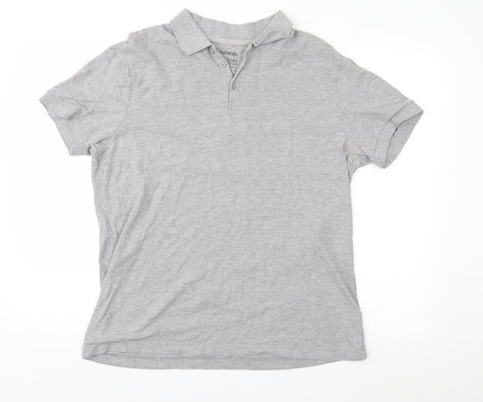 Front view of George men’s grey polo, size L