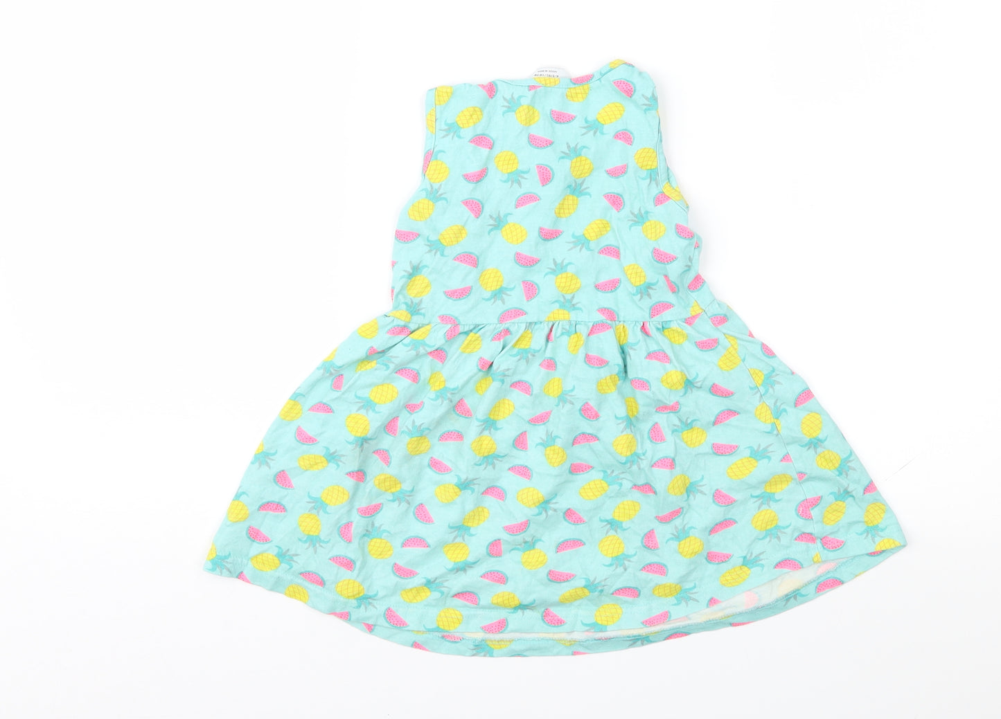 Primark Girls Green Geometric  Fit & Flare  Size 4-5 Years