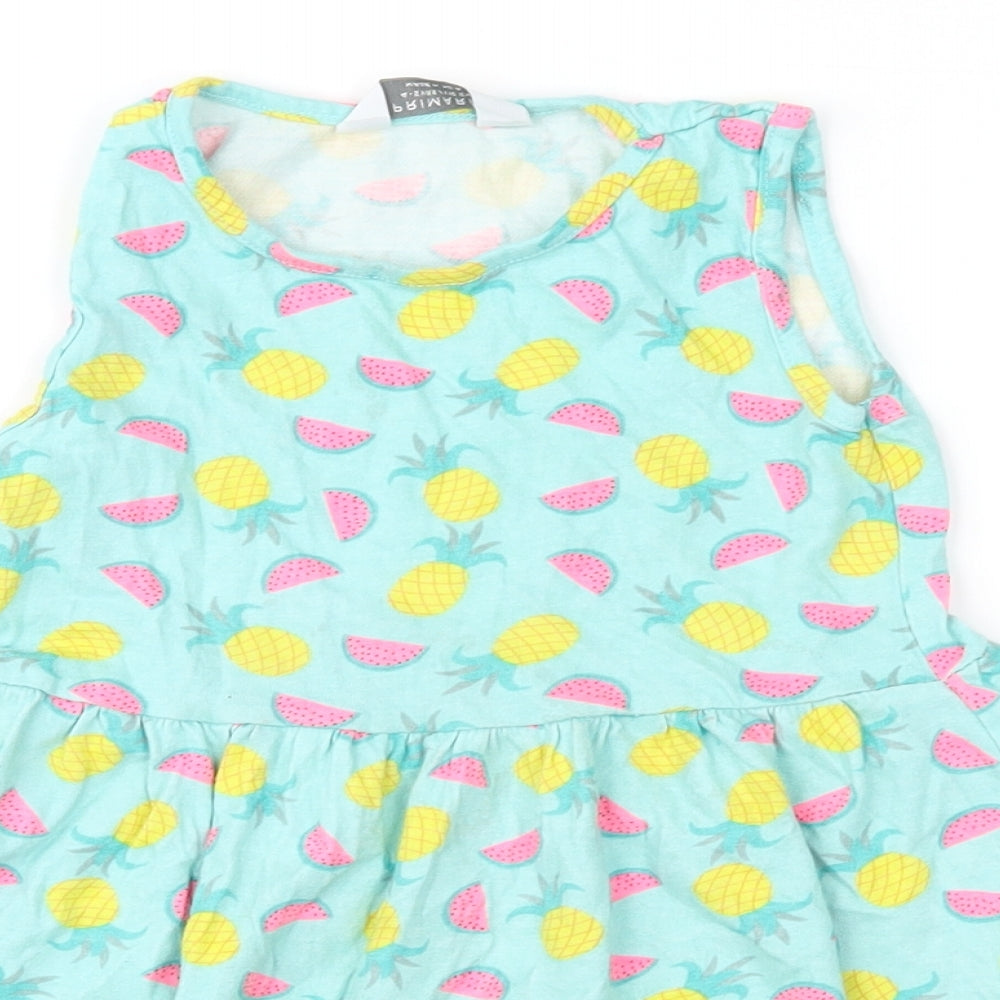 Primark Girls Green Geometric  Fit & Flare  Size 4-5 Years