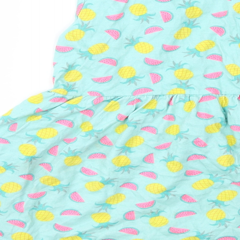 Primark Girls Green Geometric  Fit & Flare  Size 4-5 Years