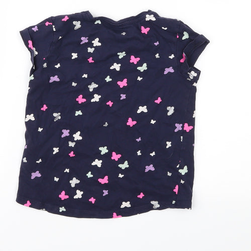 H&M Girls Blue Geometric  Basic T-Shirt Size 5-6 Years
