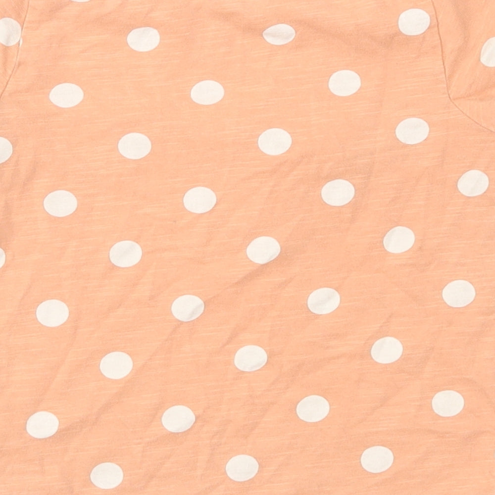NEXT Girls Orange Polka Dot  Basic T-Shirt Size 2-3 Years