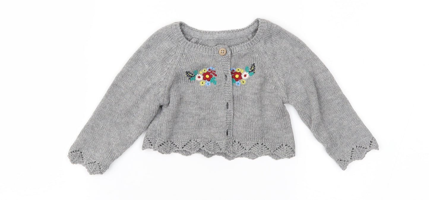 Matalan Girls Grey   Cardigan Jumper Size 3-6 Months