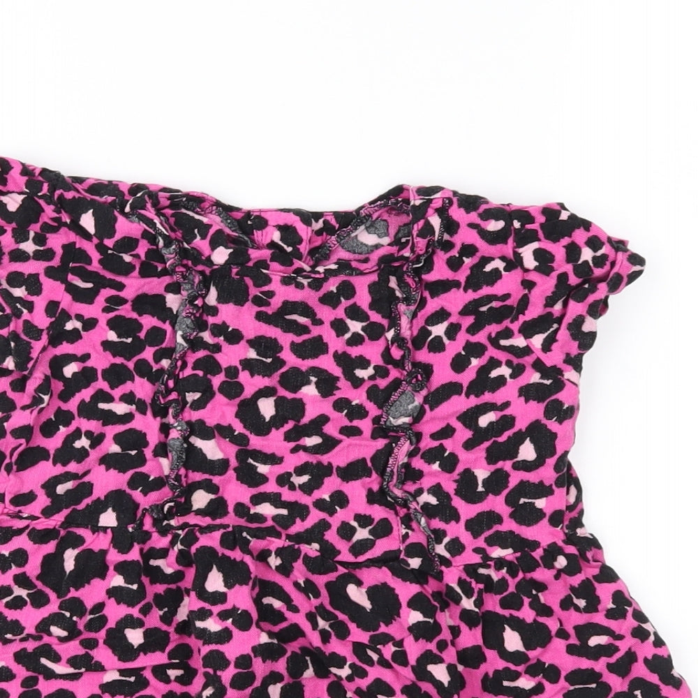 Matalan Girls Pink Animal Print  Fit & Flare  Size 3-4 Years