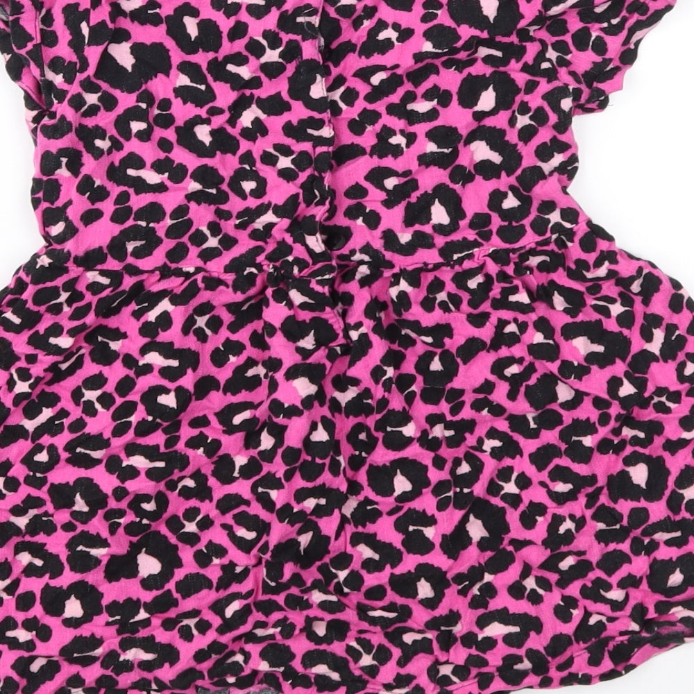 Matalan Girls Pink Animal Print  Fit & Flare  Size 3-4 Years