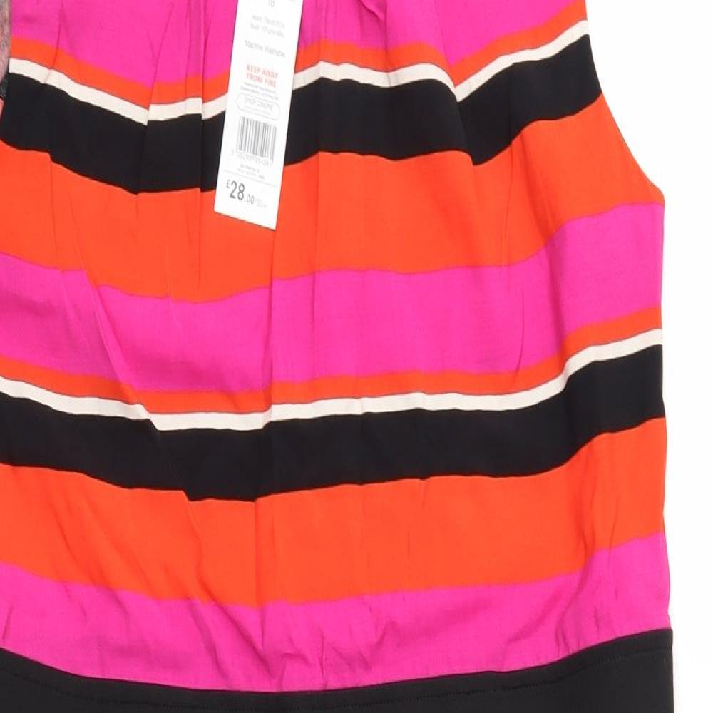 F&F Womens Black Striped  A-Line  Size 16
