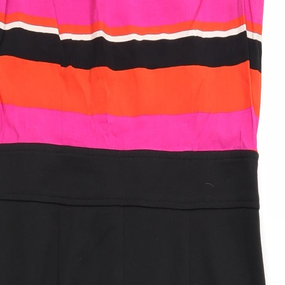 F&F Womens Black Striped  A-Line  Size 16