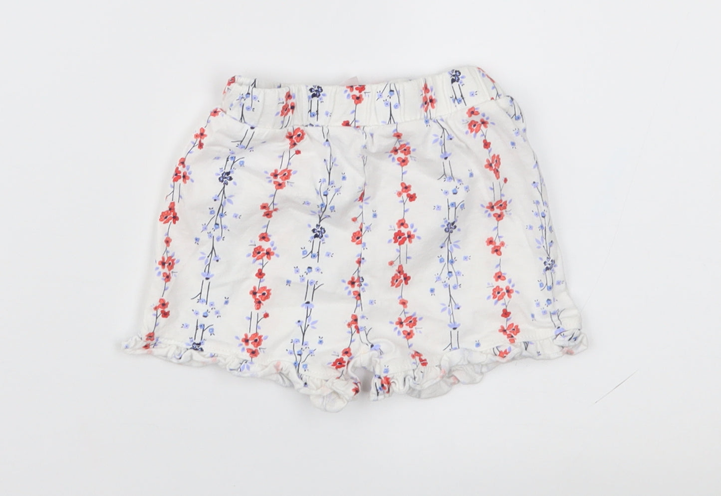 Matalan Girls White Floral  Cropped Trousers Size 9-12 Months