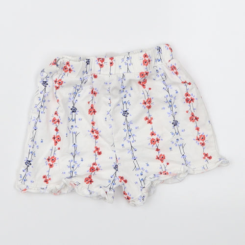 Matalan Girls White Floral  Cropped Trousers Size 9-12 Months