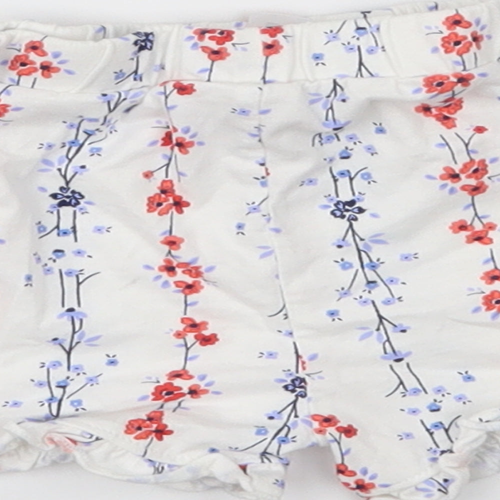 Matalan Girls White Floral  Cropped Trousers Size 9-12 Months