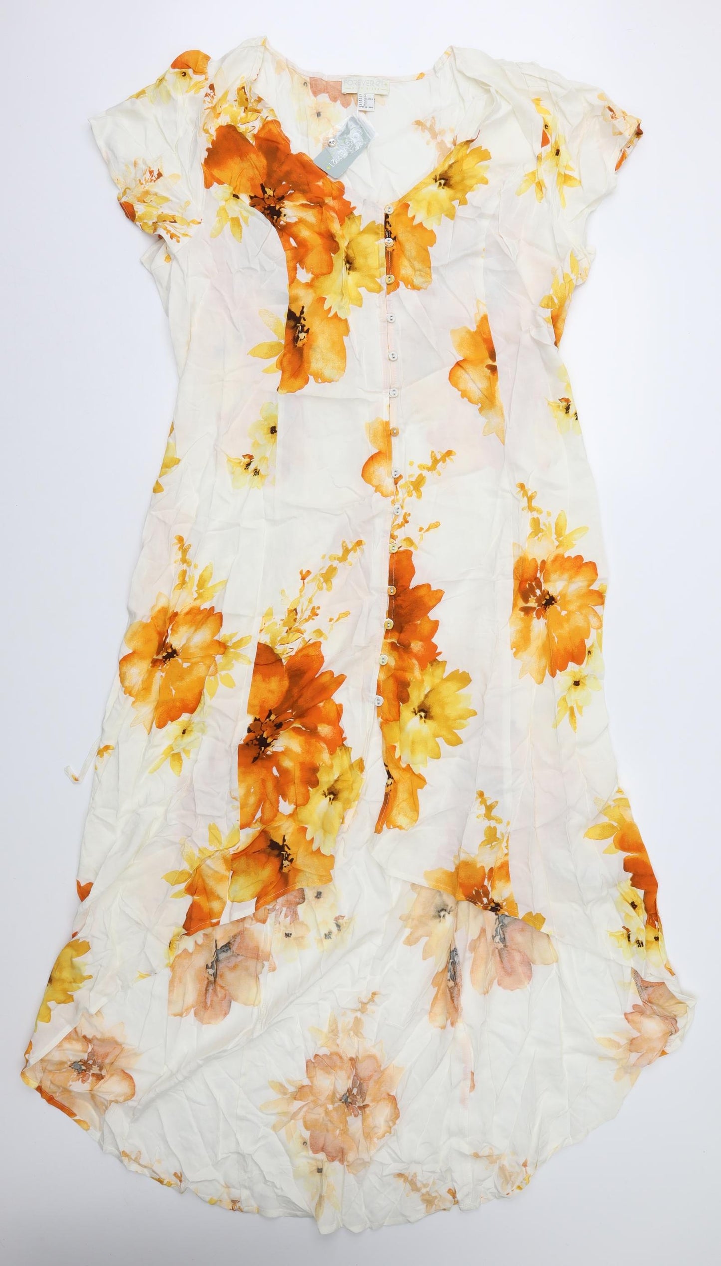 FOREVER 21 Womens Ivory Floral  A-Line  Size 22
