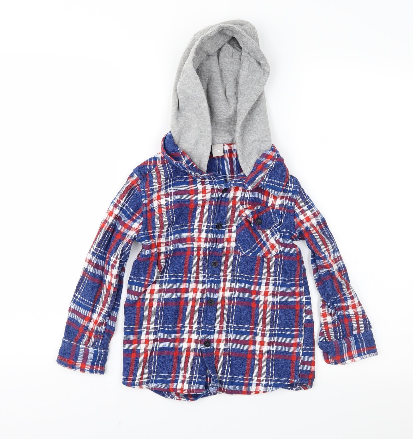 TU Boys Blue Check  Jacket  Size 6 Years