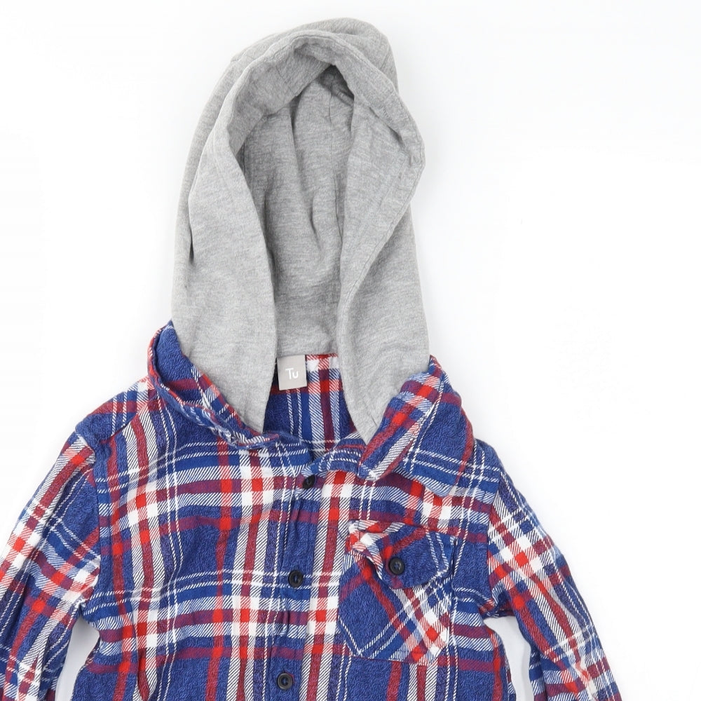 TU Boys Blue Check  Jacket  Size 6 Years