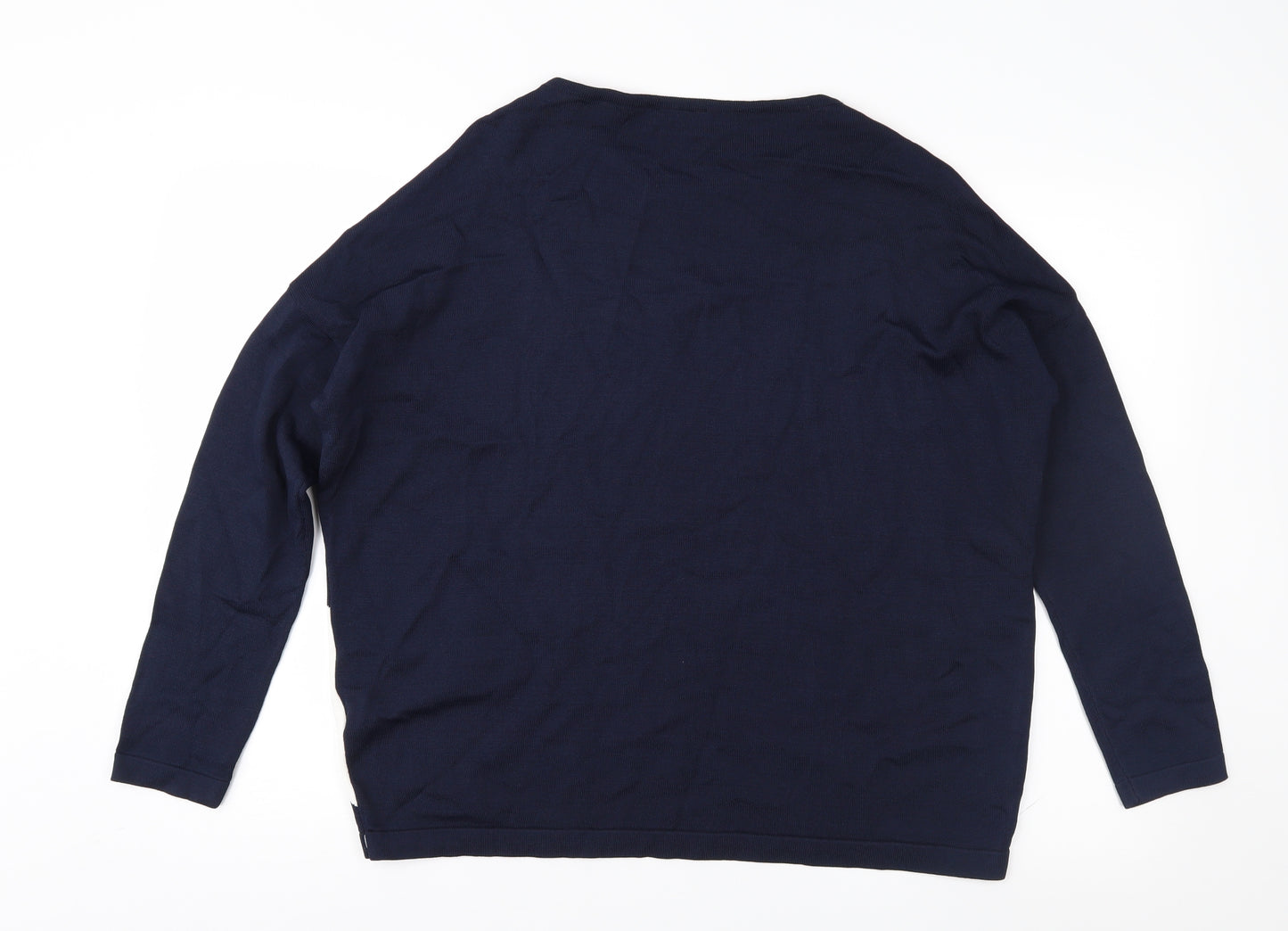 Wallis Womens Blue Geometric  Pullover Jumper Size M