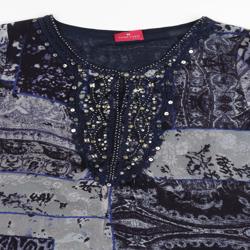 Together Womens Black   Basic Blouse Size 14