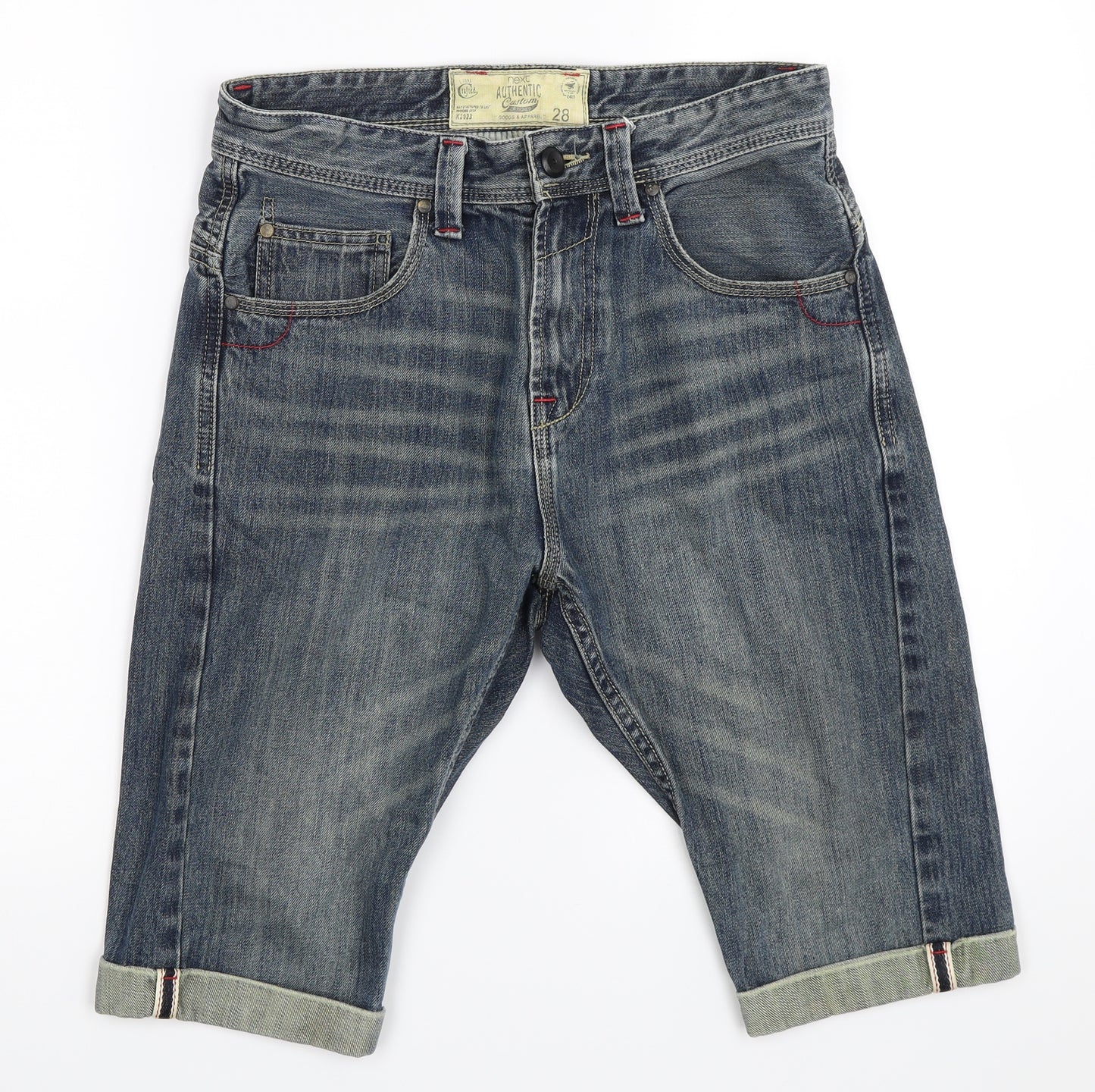 NEXT Mens Blue  Denim Bermuda Shorts Size 28 in