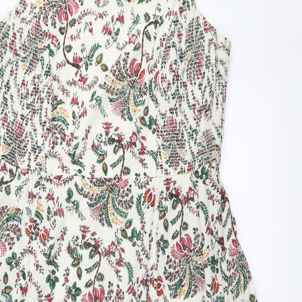 Fat Face Womens Ivory Floral  Fit & Flare  Size 14
