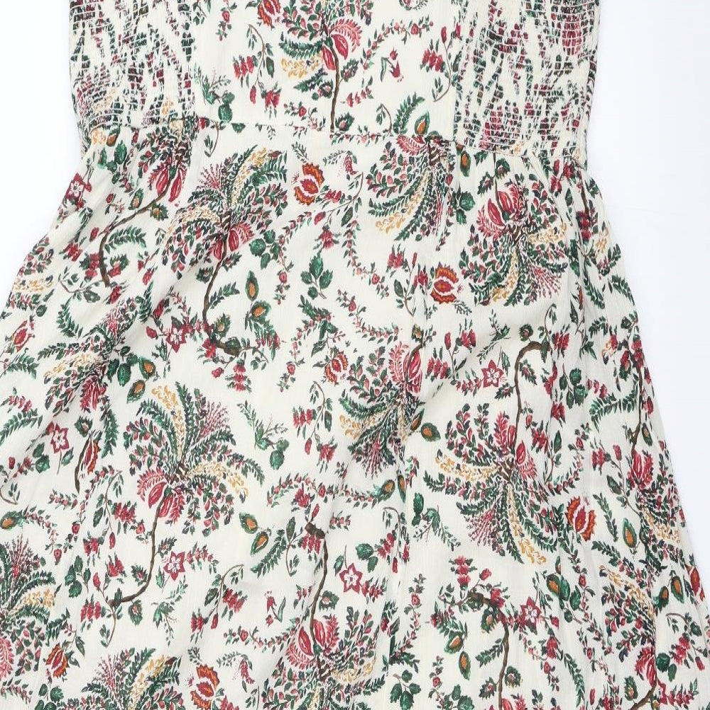 Fat Face Womens Ivory Floral  Fit & Flare  Size 14