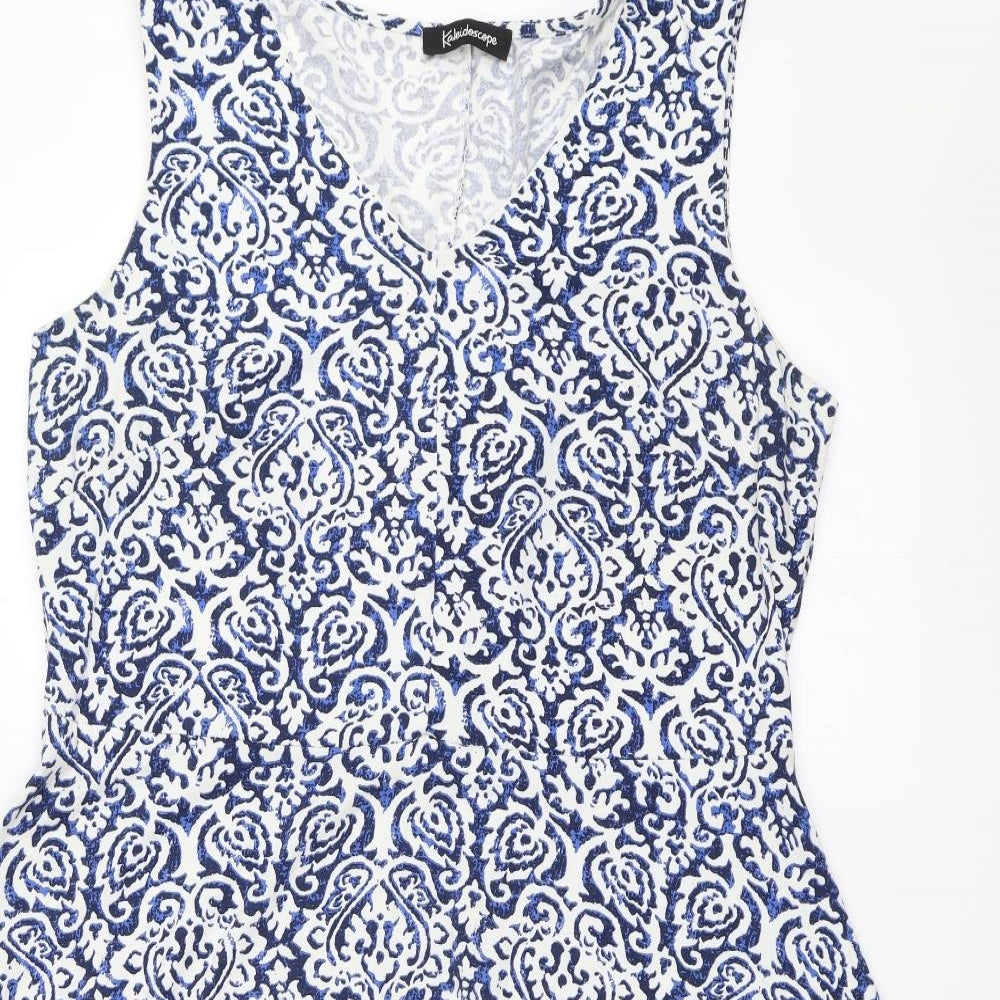 Kaleidoscope Womens Blue Geometric  Fit & Flare  Size 16