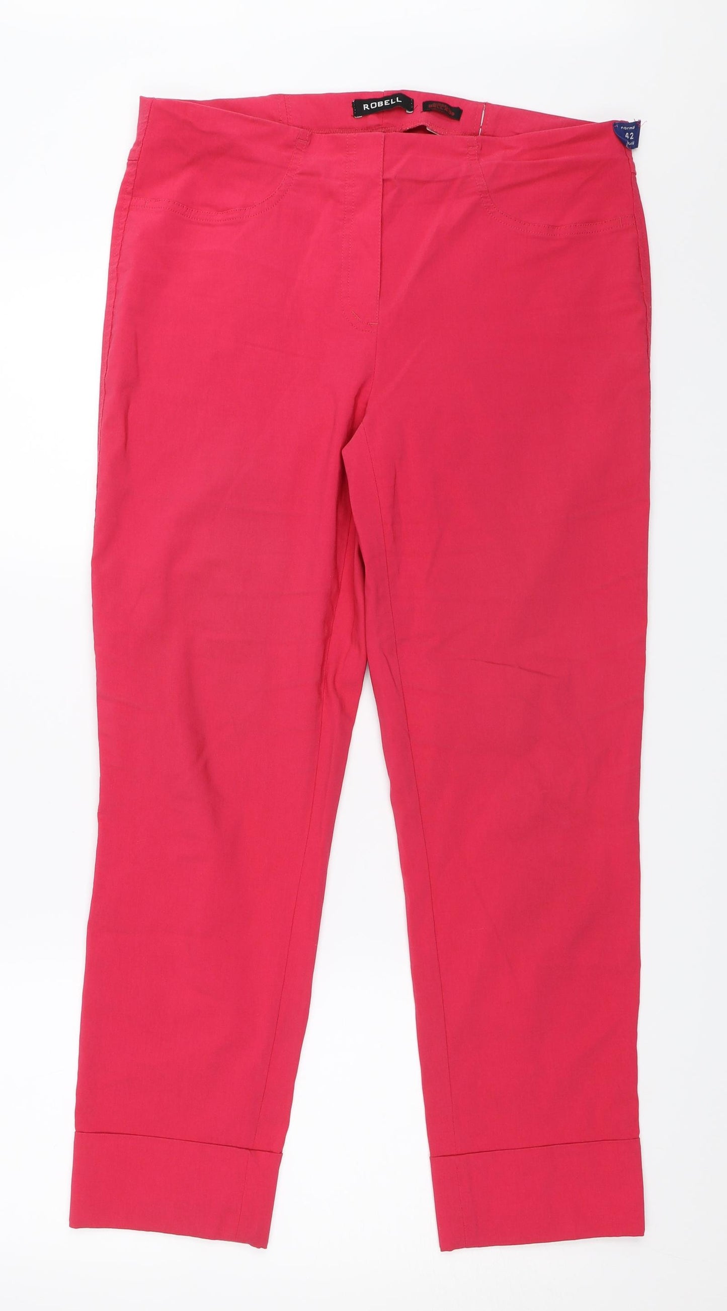 Robell Womens Pink   Capri Trousers Size 16 L27 in