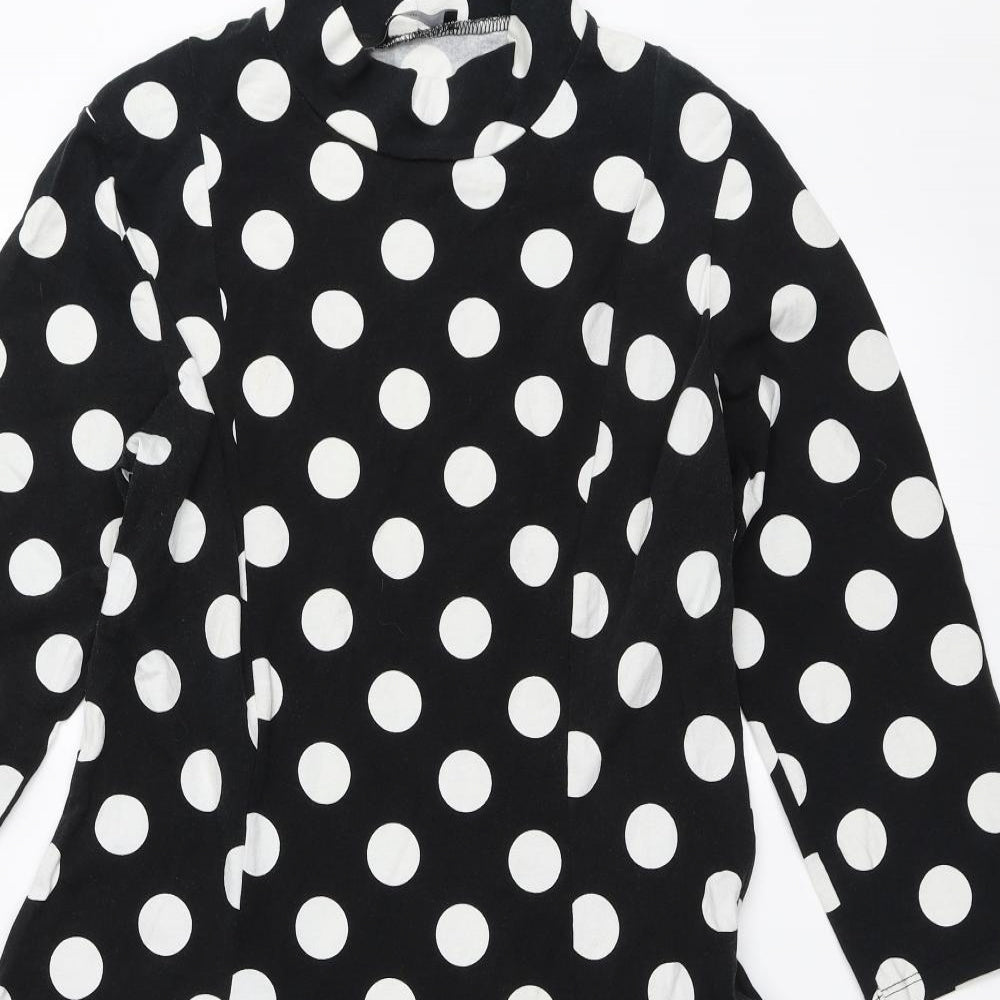 George Womens Black Polka Dot  Fit & Flare  Size 14