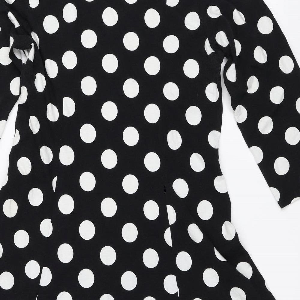 George Womens Black Polka Dot  Fit & Flare  Size 14