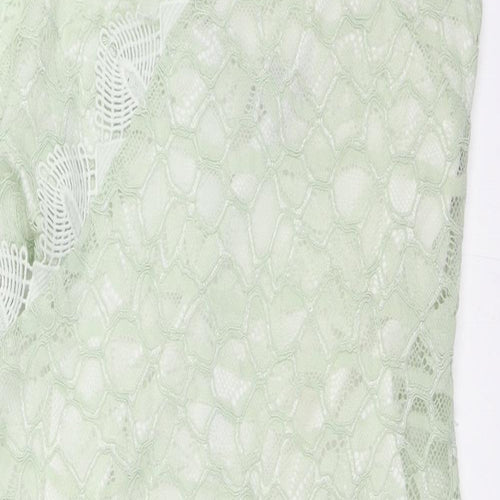 Topshop Womens Green  Lace Mini  Size 8