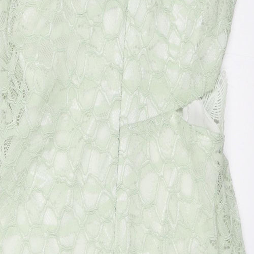 Topshop Womens Green  Lace Mini  Size 8