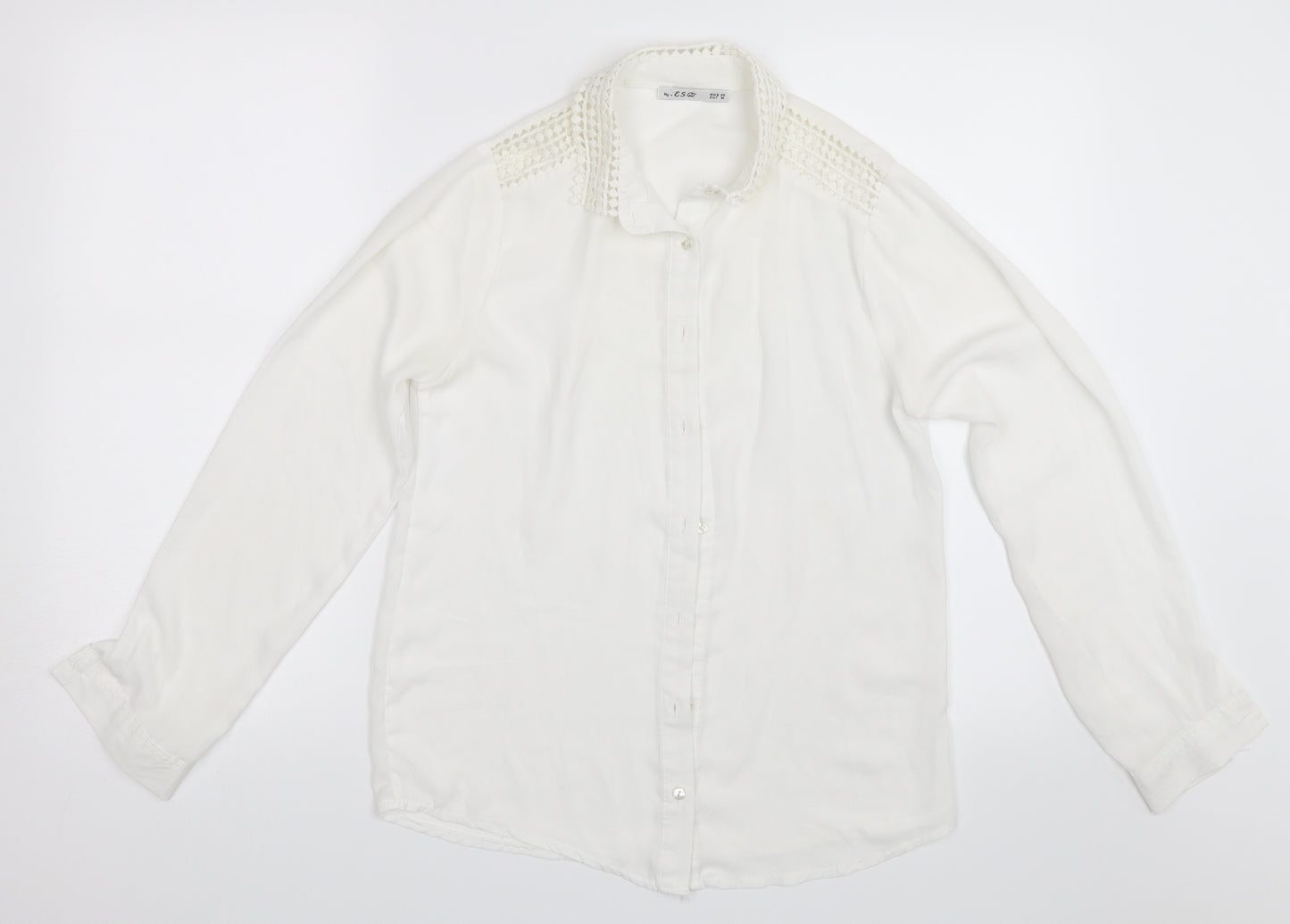 ES Womens White   Basic Button-Up Size M