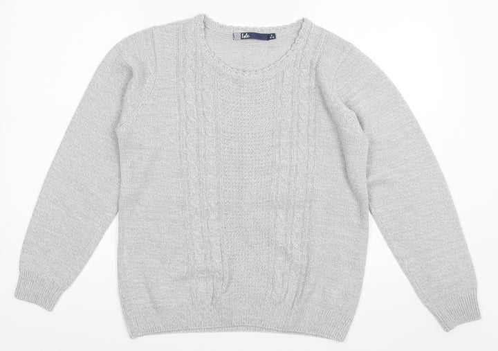 Isle Womens Grey Pullover Jumper Size S