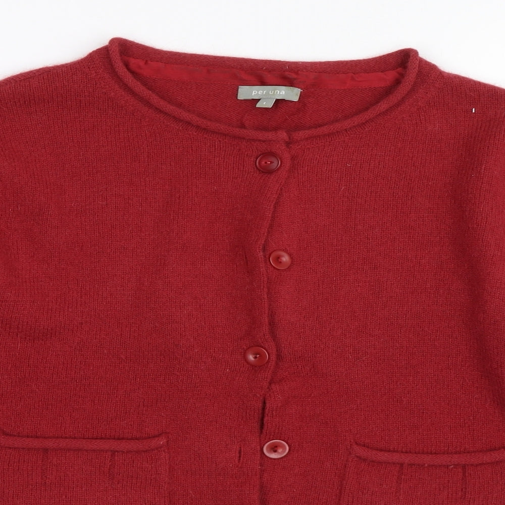 Per Una Womens Red   Cardigan Jumper Size L