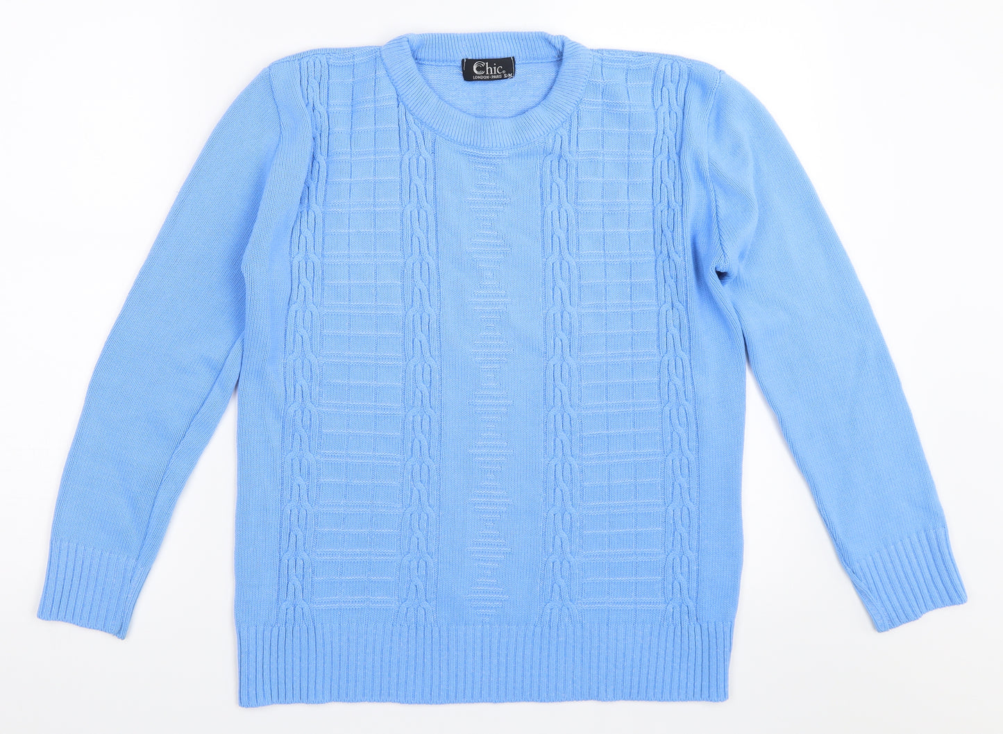 Chic London Paris Womens Blue   Pullover Jumper Size S