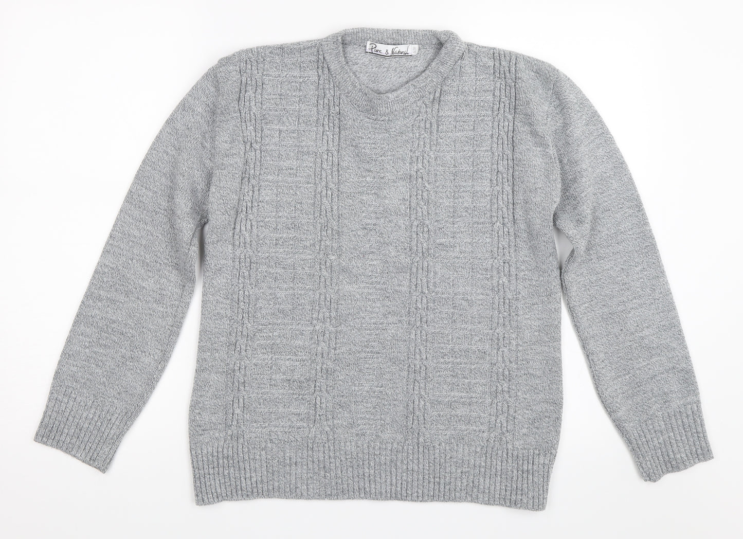 Pure & Natural Womens Grey   Pullover Jumper Size S