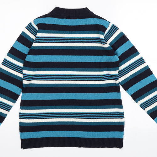 Isle Womens Blue Striped  Pullover Jumper Size 10