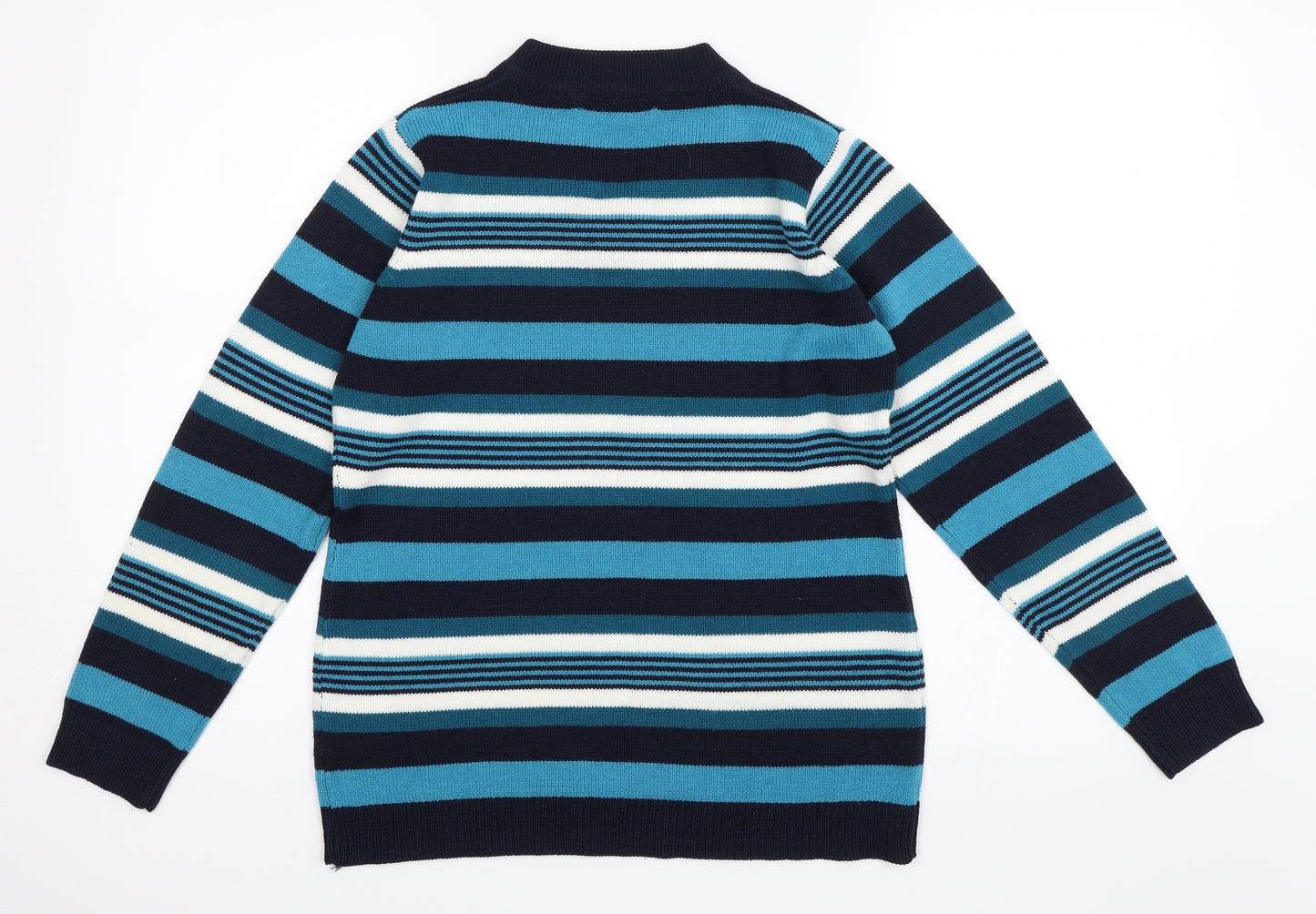 Isle Womens Blue Striped  Pullover Jumper Size 10