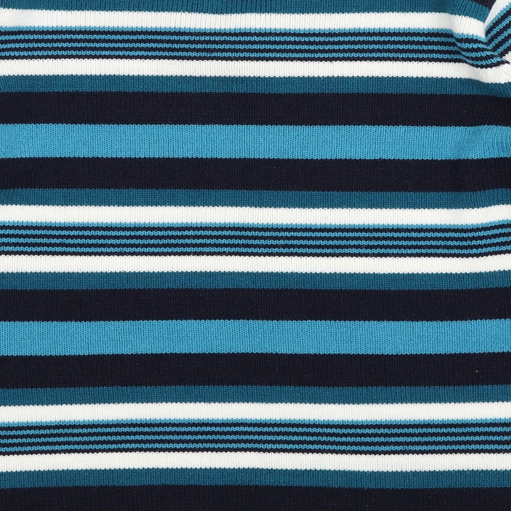 Isle Womens Blue Striped  Pullover Jumper Size 10