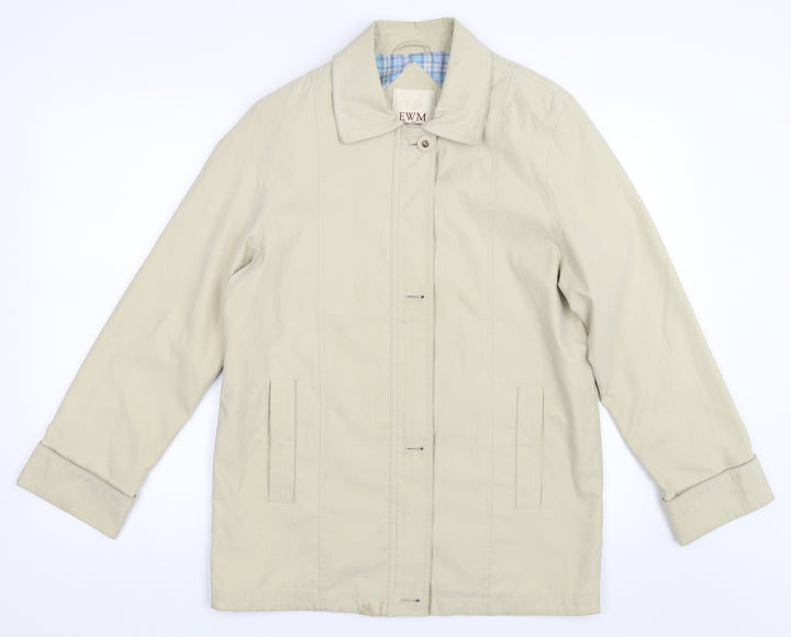 EWM Womens Beige Jacket Coat Size 10