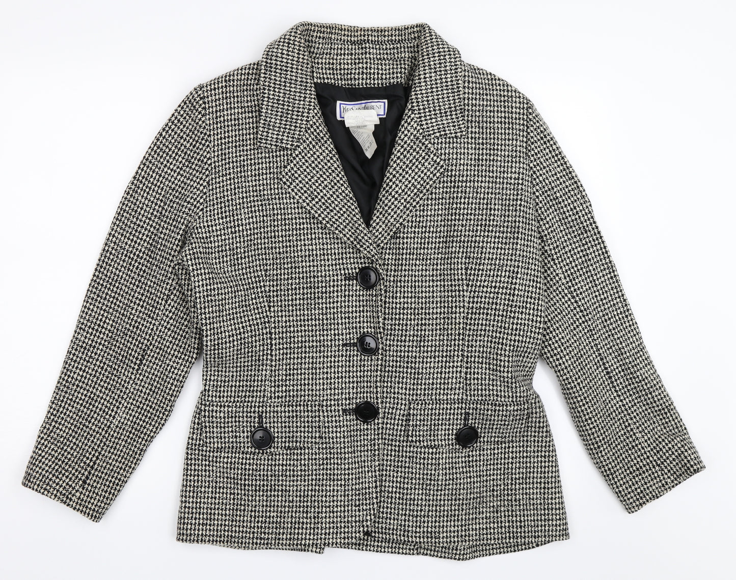 Yves Saint Laurent Womens Black   Overcoat Coat Size 42